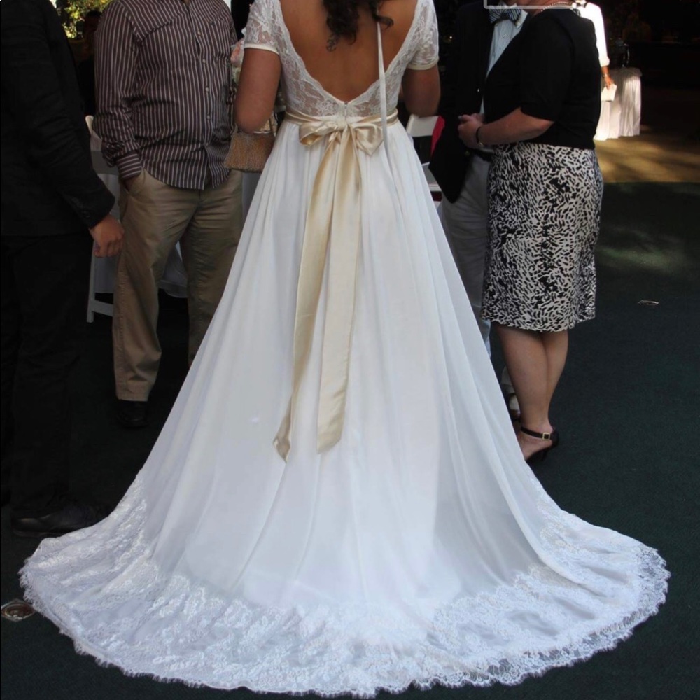 Beautiful custom made lace wedding dress